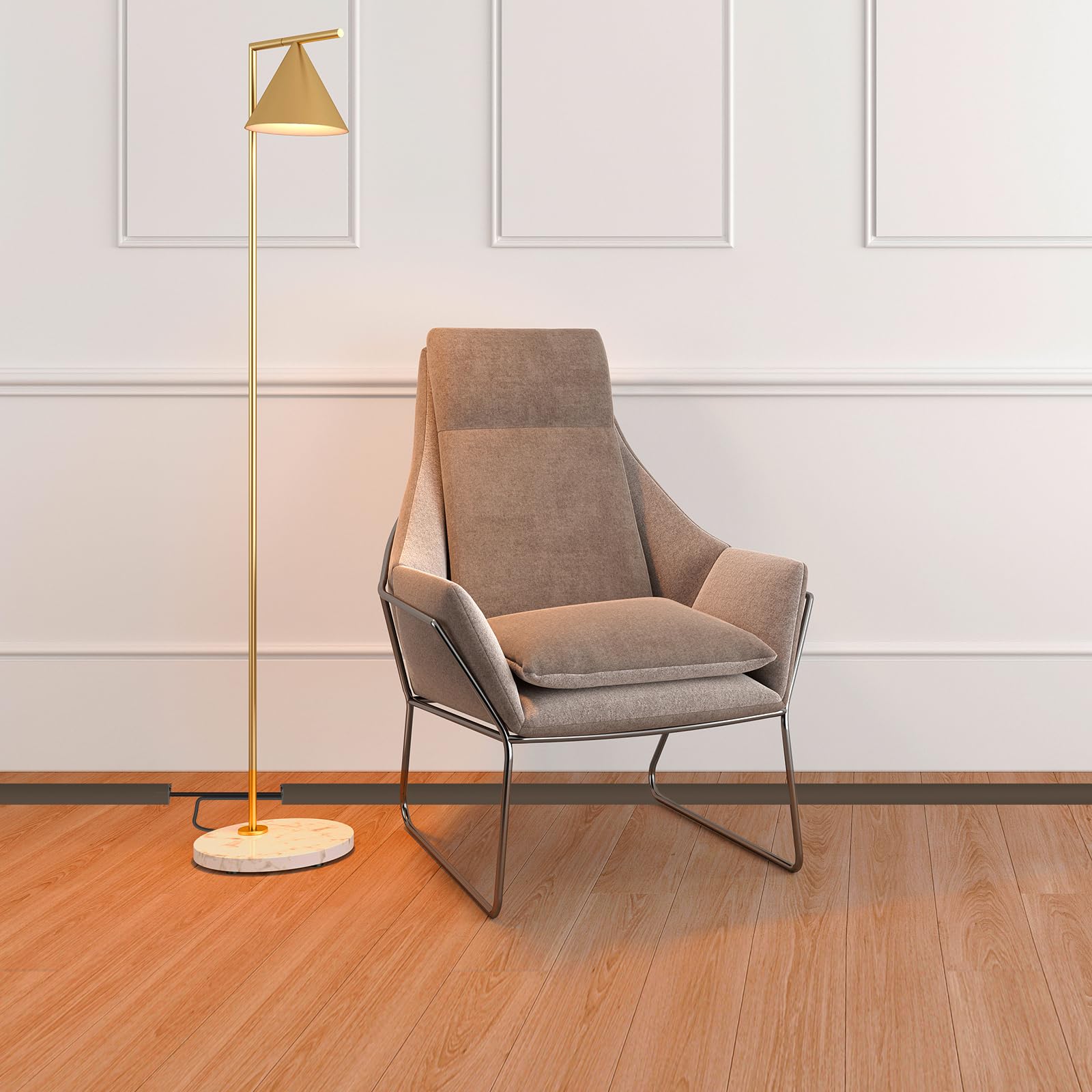 Floor Cord Cover Cable Cavity Self Adhesive Cord Hider Floor 10FT Floor Cable Management Power Cord Protector Floor Electric Cord Covers for Offices, Gym, Exhibitions (CoffeeBrown, 0.78" x 10')
