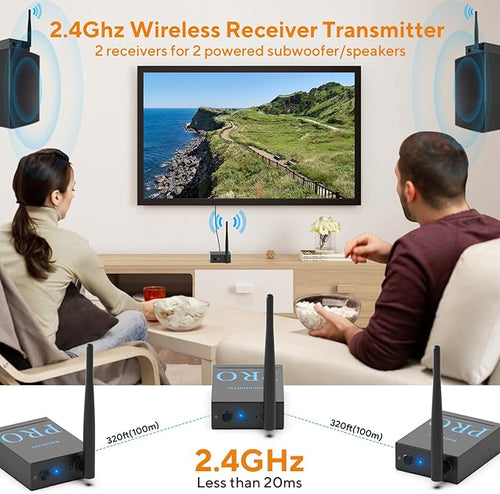 1Mii 3-in-1 2.4Ghz Wireless Audio Transmitter Receiver (1 TX+2 RX)