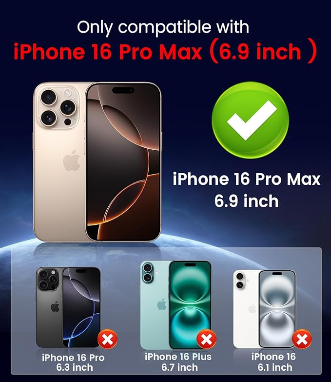 Magnetic for iPhone 16 Pro Max Case [Compatible with MagSafe][Built-in Camera Lens Protector] Slim Soft Silicone Bumper Shockproof Metallic Phone Shell (Titanium Gray)