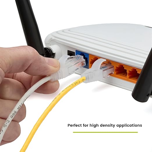 TRUECABLE Cat6 Component Rated Patch Cable, Unshielded (U/UTP), 14ft, Yellow, 28AWG Solid Copper, Snagless 10G High-Speed Ethernet Cable, PoE++ 4PPoE 100W, UL Listed, RoHS-3, 1 Pack
