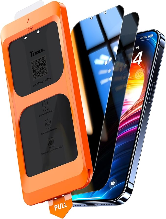 TOCOL for iPhone 16 Pro Privacy Screen Protector