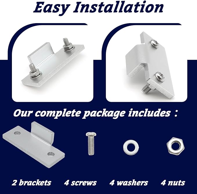 Turntable Dust Cover Hinges - Repair Tabs and Hinge Brackets for Technics SL-D2 3200 B2 Q2 D3 - Includes 2-Brackets, 4-Screws, 4-Washers, and 4-Nuts - Easy Installation for Turntable Dust Cover Repair