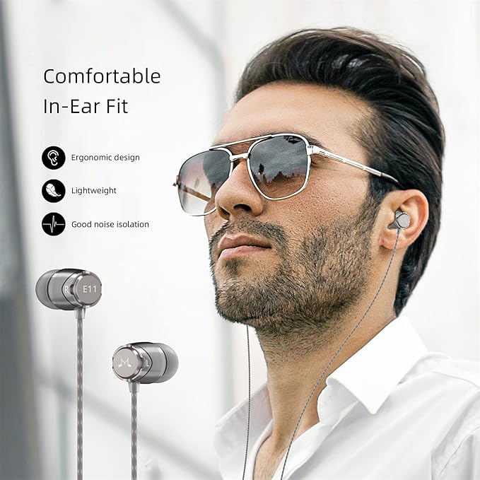SoundMAGIC E11 Wired Earbuds, No Mic, Hi-Fi Stereo, 3.5mm Jack, Gunmetal