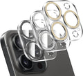 LucBuy 3PCS Sparkling Camera Lens Protector for iPhone 12 Pro Max, Full Clear Acrylic Cover with Shiny Colorful Glitter Designed Decoration Back Camera Protector