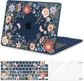 MOSISO Compatible with MacBook Air 13 inch Case 2025 2024 2023 2022 M4 A3240 M3 A3113 M2 A2681, Lush Floral Hard Shell&Keyboard Cover&Screen Protector for MacBook Air 13.6 inch Case, Blue