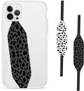 Phone Grip Strap - Reversible Finger Holder for Phone Back, Customizable Anti-Slip Design, Wireless Charging Compatible Detachable Holder for iPhone - Leopard Night