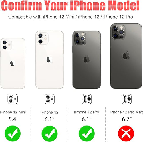 AGVEE 3+3 6 Pack for iPhone 12 & Mini & Pro Camera Lens Protector Cover