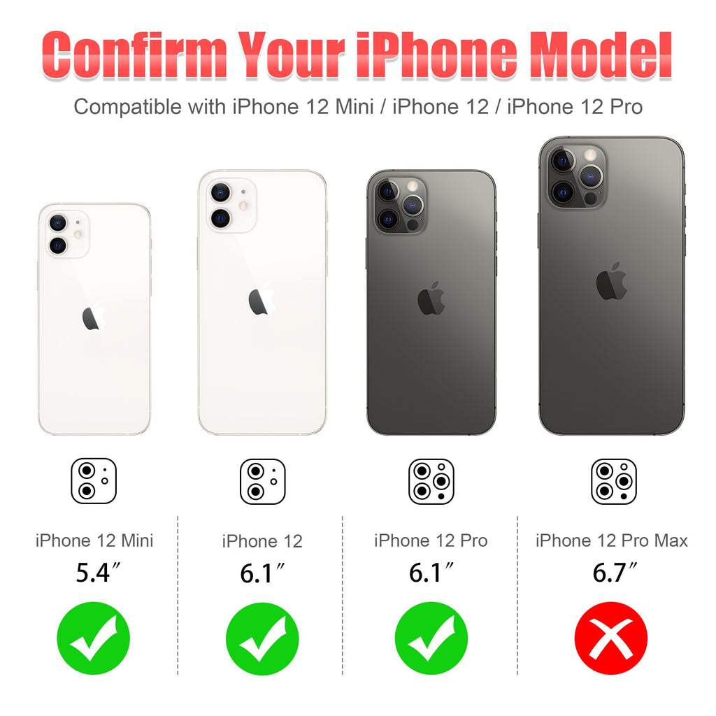 AGVEE 3+3 6 Pack for iPhone 12 & Mini & Pro Camera Lens Protector Cover