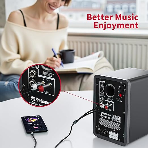 3.5mm to RCA Cable (3Feet/1M),3.5 mm 1/8 to RCA 2-Male Headphone Jack Adapter HiFi Sound Splitter Auxiliary Cord for Smartphone,MP3 Players,Laptops,Tablet,Speaker