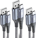 sweguard USB Type C Charger Cable [3-Pack,6.6ft+6.6ft+3.3ft] iPhone 16 Charger Nylon Braided Cord for iPhone 16 15 Pro Max Plus Samsung Galaxy S24 S23 S22 S21 S20 S10 Note 20 10 A54 Pixel LG Moto PS5