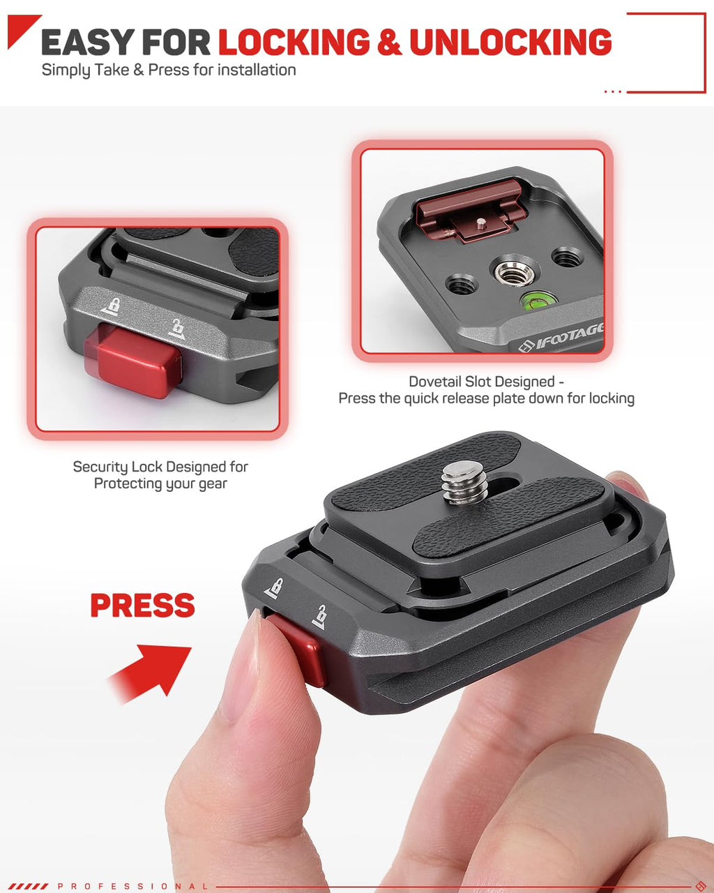 IFOOTAGE Q38 Quick Release Plate Camera Tripod Mount Adapter