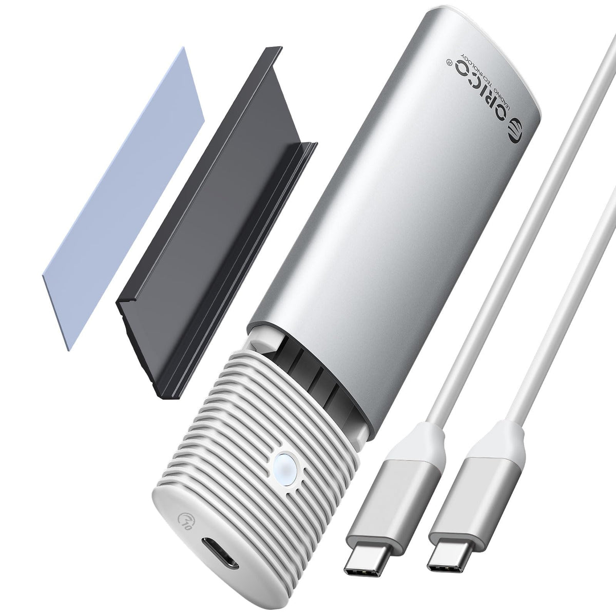 ORICO M.2 NVMe SATA SSD Enclosure Adapter Tool-Free, USB C 3.2 Gen 2 10Gbps NVMe, 5Gbps NGFF SATA PCIe M-Key(B+M Key) 2230/2242/2260/2280, Aluminum External M2 Reader Support UASP Trim- PWDM2-BK