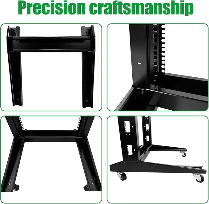 2 Post 38U Open Frame Server Rack 2-Post Server Rack Network Rack,with Movable casters，Comes with 2 Center Trays,for 19 Inch Equipment, Networking Data & IT Devices,1020lbs Weight Capacity(2P-DL-38)