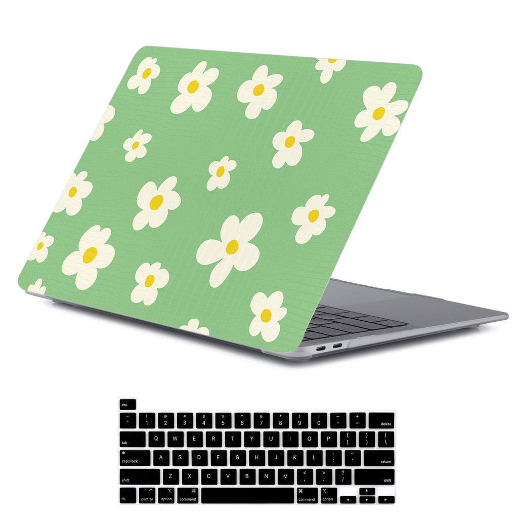 LanBaiLan Compatible for MacBook Pro 13 inch with Touch Bar 2022 2020 2019 2018 2017 2016 Release M1 M2 A2338 A2289 A2251 A2159 A1989 A1706 A1708, Laptop Hard Case & Keyboard Cover, Aesthetic Flower