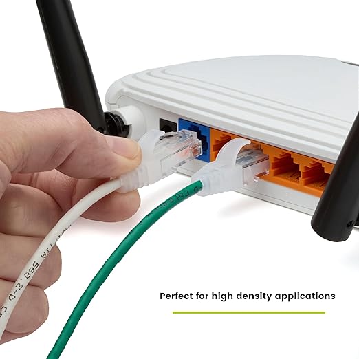 TRUECABLE Cat6 Component Rated Patch Cable, Unshielded (U/UTP), 14ft, Green, 28AWG Solid Copper, Snagless 10G High-Speed Ethernet Cable, PoE++ 4PPoE 100W, UL Listed, RoHS-3, 5 Pack