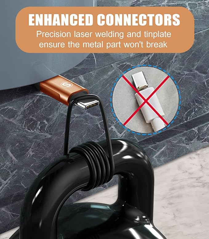 sweguard USB Type C Charger Cable 3.1A Fast Charging [3-Pack,10ft+6.6ft+3.3ft] Braided USB C Cord for iPhone 16 15 pro max Plus,Samsung Galaxy S24 S23 S22 S21 S20 S10 A53 Note Flip LG Moto PS5-Orange