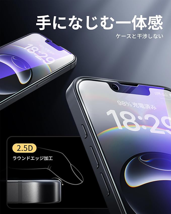 NIMASO for iPhone 16e/13 Pro/13/14 Screen Protector, 2 Pack Anti Blue Light Tempered Glass Screen Protector for iPhone 16e, Automatic Dust Removal, Instant Installation (6.1 inches)