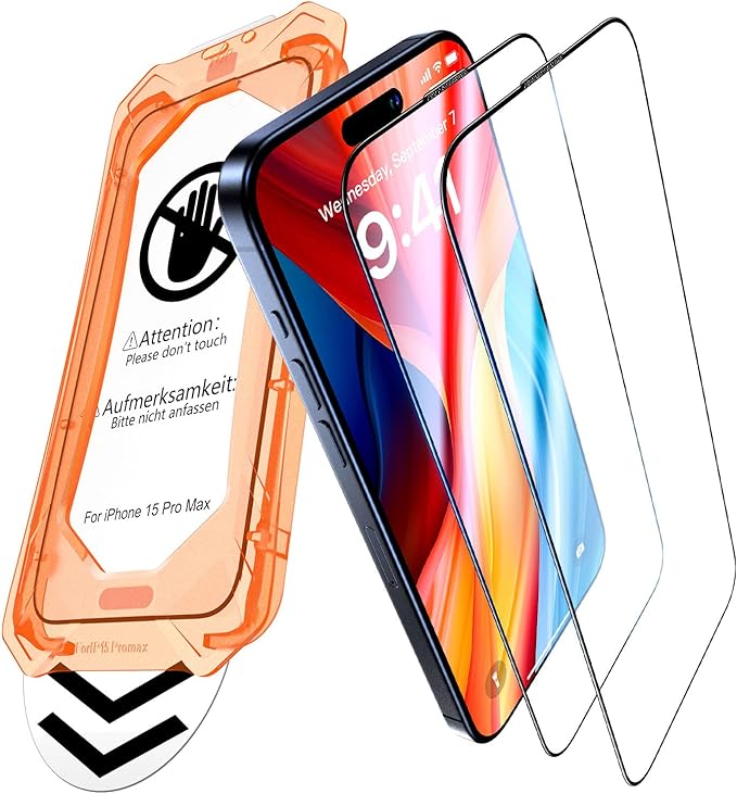 UniqueMe for iPhone 14 Screen Protector - [Military Grade Shatterproof & 9H+ Hardness] Screen Protector 14 Tempered Glass Full Coverage Protection, Easy Installation, 2 Packs