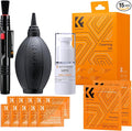 K&F CONCEPT 15-in-1 Camera Lens Cleaning Kit with Camera Blower, Glasses Wipes*10, Cleaning Liquid, Microfiber Cleaning Cloth*2, Lens Cleaning Pen for DSLR Camera Lens Filter Cell Phones