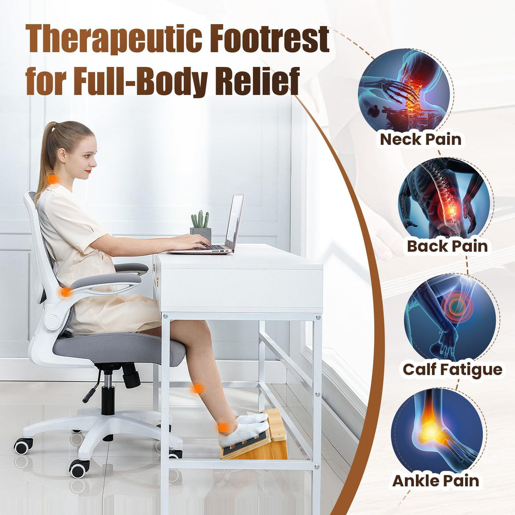 StrongTek Under-Desk Footrest, 4.5 in High, Non-Slip, 300 lb, Office Use