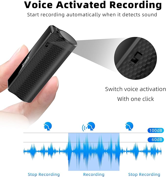 Z8Pro 128GB LED Power Display Magnetic Voice Recorder,35Days Continuous Recording Device,Voice Activated Recorder with AI Noise Reduction,Audio Recorder for Meetings/Lectures/Interviews