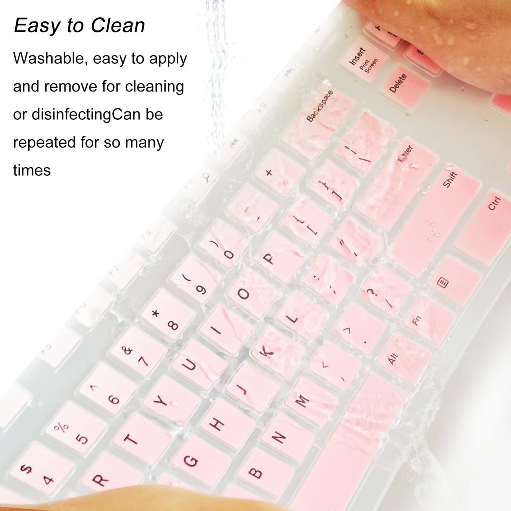 for Logitech K200 K260 K270 Keyboard Skin，Stain-Resistant（Gradient Pink）