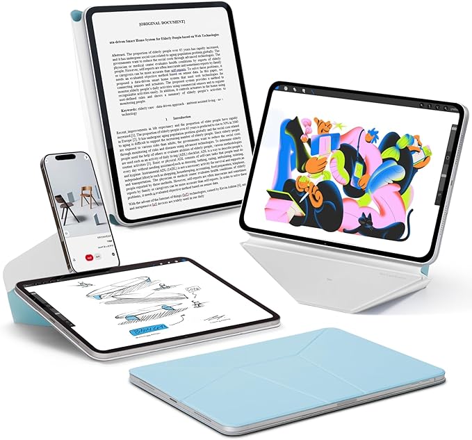 MOFT Dynamic Folio Case for iPad Pro 11 Inch 2024 5th Gen(M4), Silm Magnetic Stand Case with 20+ Viewing Angles, Auto Wake/Sleep, Ultra Thin, Soothing Mist x Misty Cove