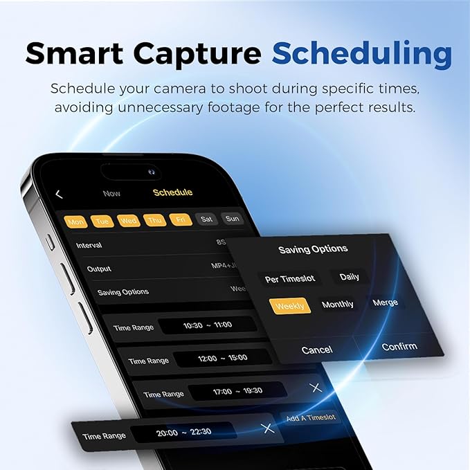 ATLI X10 4K Time Lapse Camera 30 FPS Video Wi-Fi App Control Ultra-Low Power Consumption 1/1.8” 8MP Sensor for Scenery Stars Plants Scientific Research Social Media Pre-Installed 128GB Card