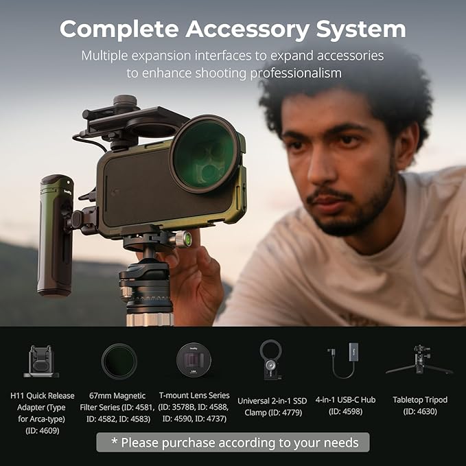 SmallRig x Brandon Li Mobile Video Kit Only for iPhone 16 Pro, Phone Cage with Lightweight Phone Case Kit, Rotatable Wireless QR Handles, 67MM Magnetic VND Filter Kit, Support for MagSafe - 5002