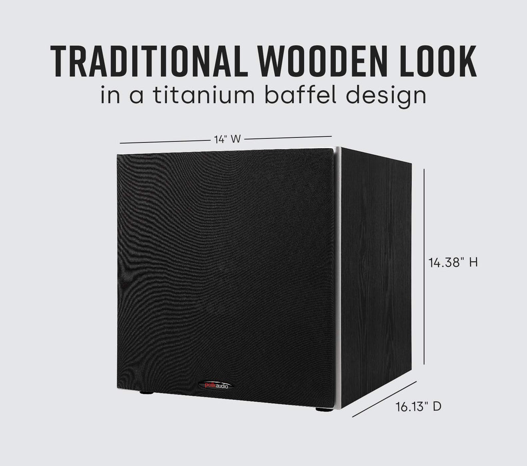 Polk Audio PSW10 10" Subwoofer, Big Bass Compact Design, Up to 100 Watts