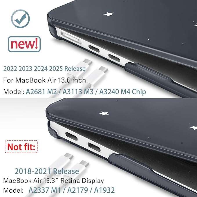May Chen for MacBook Air 13.6 Inch Case 2025/2024/2023/2022 Release (Model A2681 A3113 A3240, M2 M3 M4 Chip) – Hard Shell Laptop Cover with Keyboard Cover & Screen Protector，Astronaut Space