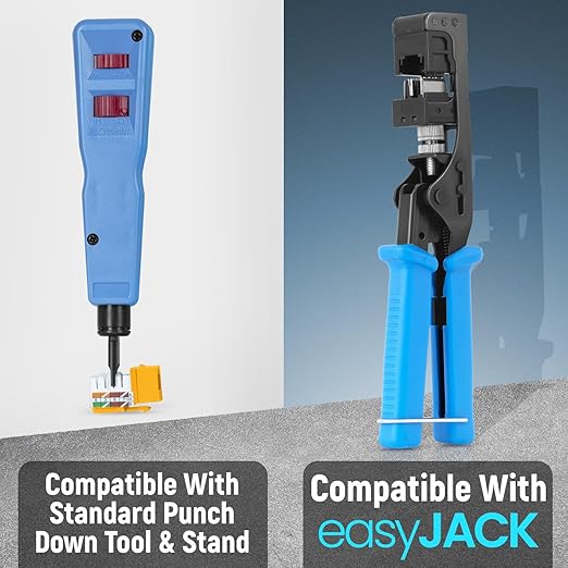 Everest 90° Angled RJ45 Cat6 Keystone Jacks 100-Pack in Yellow - Slim Profile Female RJ45 Connectors - Cat 6 Keystone Jack - Compatible with 90° Angled Speed Termination Tool - easyJACK (B094WB91H3)