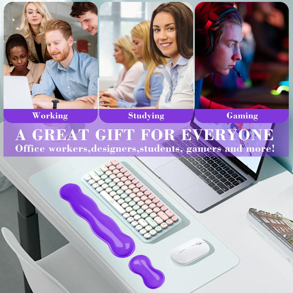 ABRONDA Gel Wrist Rest for Keyboard and Mouse, Wrist Rest for Keyboard, Mouse Wrist Support, Pain Relief, Cool Touch, Non-Skid, Mouse Wrist pad
