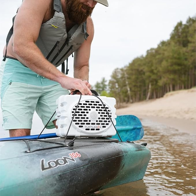 Turtlebox Original Gen 3: Portable Outdoor Bluetooth Speaker – Ultra-Loud (120dB), Waterproof (IP67), Rugged, Impact-Resistant, 3-Day Battery | Party Mode: Unlimited Pairing for Stereo Sound, White