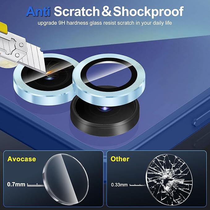 for Samsung Galaxy Z Flip 7 Camera Lens Protector, Individual Metal Ring Tempered Glass Lens Cover, [Strong Adsorption] Scratch Resistant Ultra-Thin HD Clear Lens Cover, 1 Set-Blue