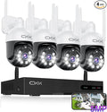 CKK Wireless Security Camera System: 4 Outdoor 5MP PTZ Cameras with 5G/2.4G WiFi,10 CH NVR, 4K Color Night Vision, 2-Way Audio- AI Human Detection,24/7 Surveillance for Total Home Protection (No HDD)