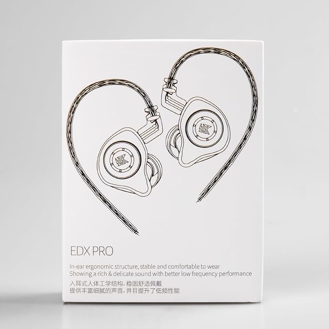 keephifi KZ EDX Pro in Ear Monitors KZ IEM Earphones with Microphone, Dual DD HiFi Stereo Sound Wired Earphones Noise Cancelling Earbuds (Cyan, with Mic)