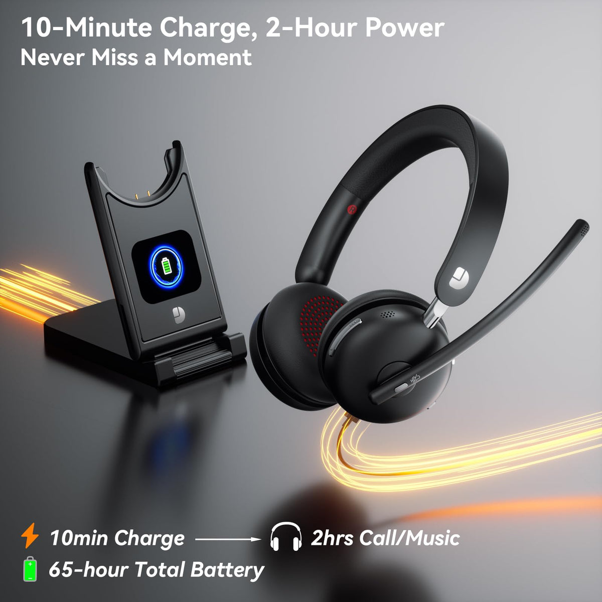 Dytole Wireless Headset with Mic for Work