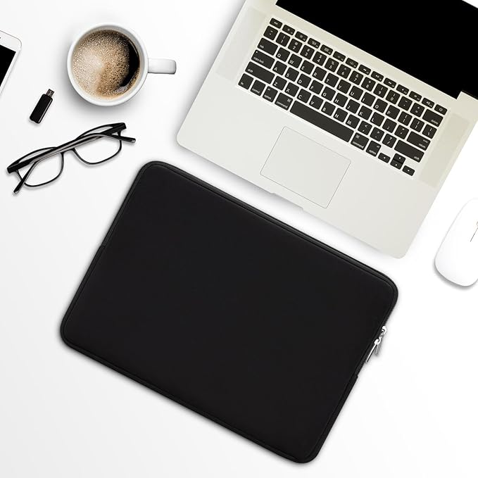 RAINYEAR Laptop Sleeve Protective Case Soft Lining Zipper Cover Padded Carrying Bag Compatible with Notebook Computer Ultrabook Chromebook 13"-13.3", Blcak (Upgraded Version)