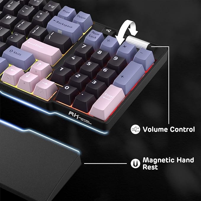 RK ROYAL KLUDGE RK96 RGB Wireless Mechanical Gaming Keyboard w/Wrist Rest