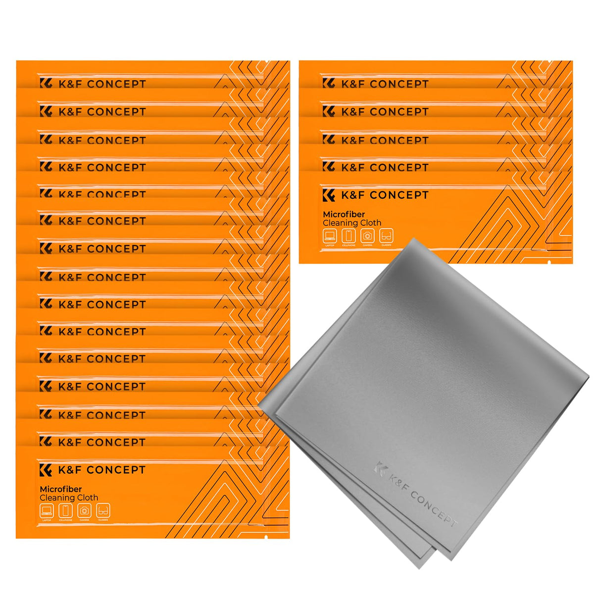 K&F CONCEPT Microfiber Cleaning Cloths Grey X20,High-Efficiency Cleaning