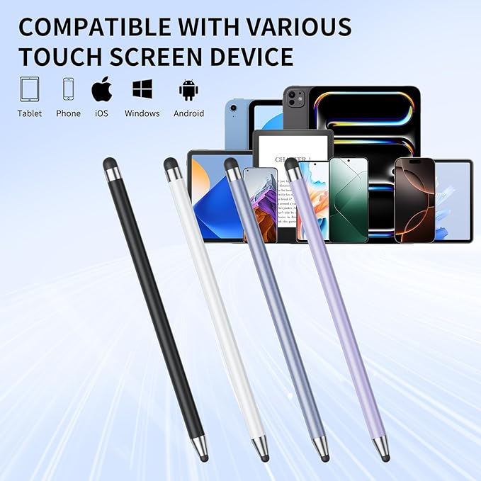 Stylus (10Pcs), Stylus Pen for Touchscreen, High Precision and Sensitivity Stylus Pen for iPad/iPhone/Samsung/Android Smartphone and Tablets, Compatible with All Capacitive Touch Screen (Black/White)