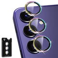 Avocase for Samsung Galaxy S24 Plus Camera Lens Protector, Individual Metal Ring Tempered Glass Lens Cover, [Strong Adsorption] Scratch Resistant Ultra-Thin HD Clear Lens Cover, 1 Set-Colorful Sparkly