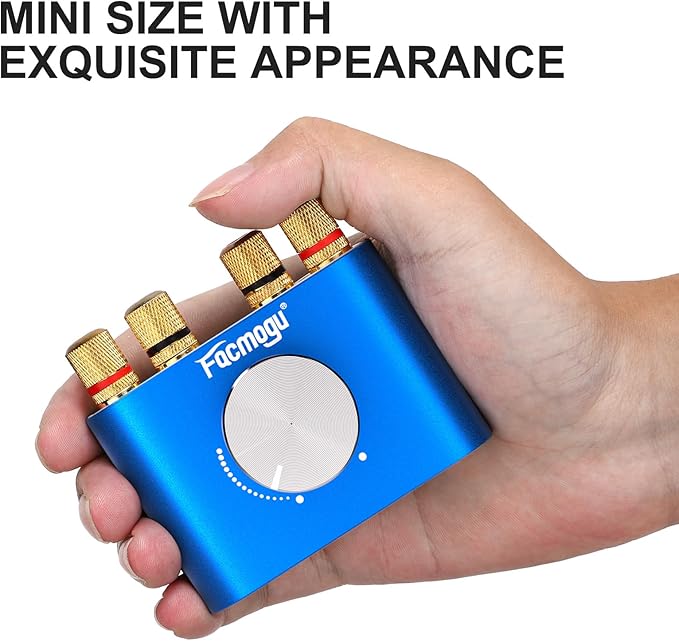 Facmogu F900S 160W Mini Bluetooth 5.0 Power Amplifier, 2 Channel 80Wx2 Stereo Hi-Fi Digital Amp, Portable Wireless Audio Receiver Sound Speaker Amplifer, AUX/USB/Bluetooth Input & 12V Power Supply