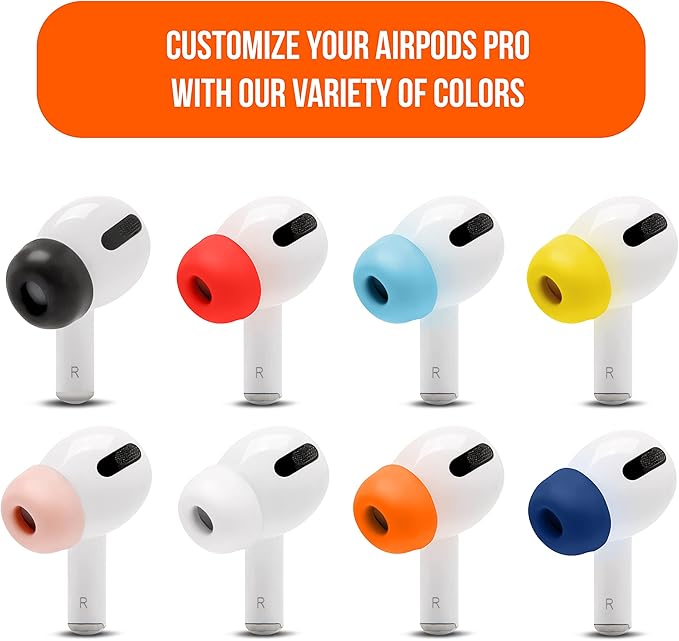 WC TipZ - Upgraded Memory Foam Ear Tips for Airpods Pro Made by Wicked Cushions | Improved Comfort, Tighter Seal, Better Foam Rebound Time | Fits Perfectly in Charging Case | Lava Red