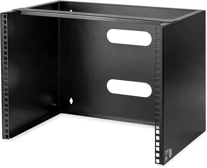 StarTech Wall Mount Rack with Shelf and Power Strip for Networking Equipment (8U)