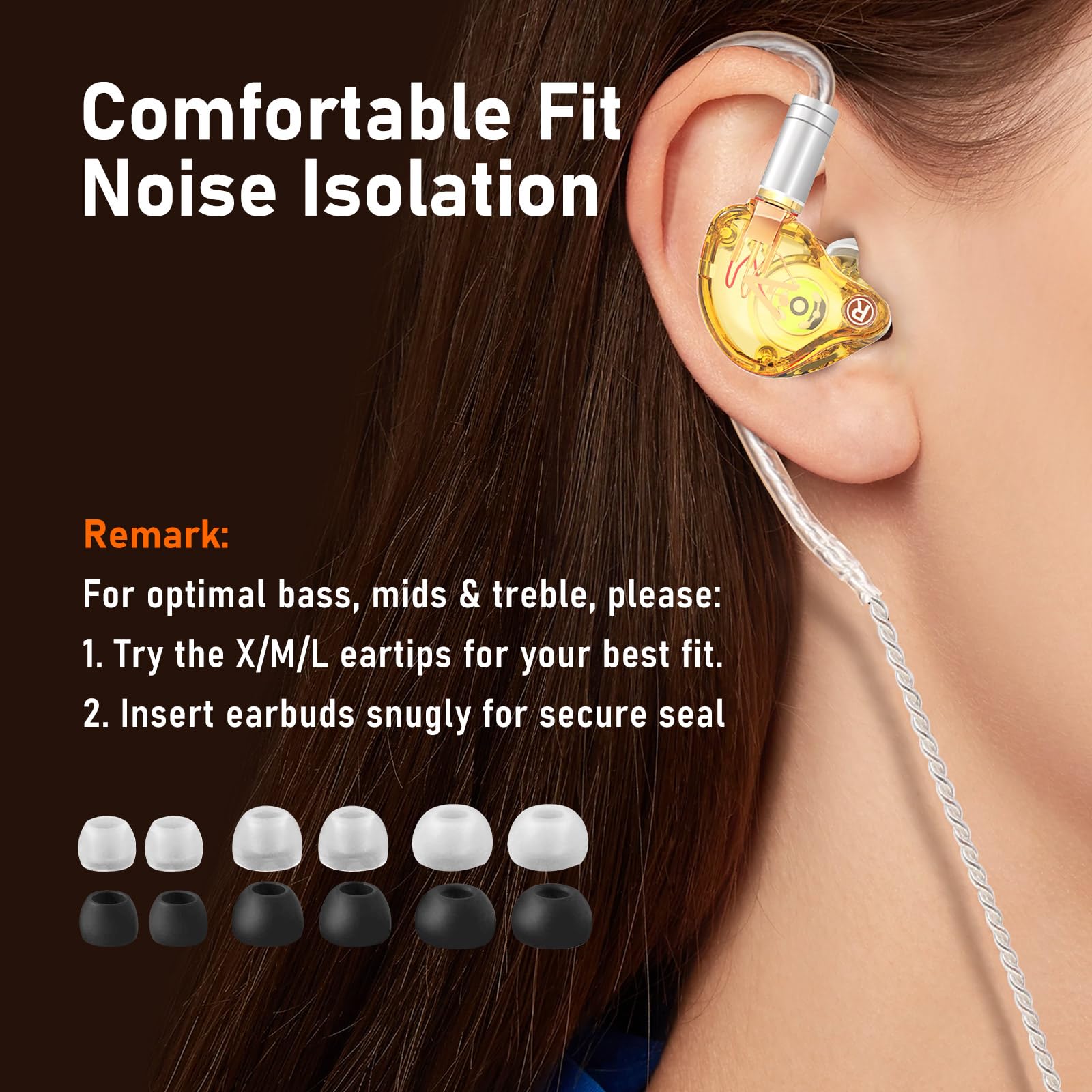 Audiovance Vibes 202 HiFi Wired Earbuds, IEM in Ear Monitor Headphones