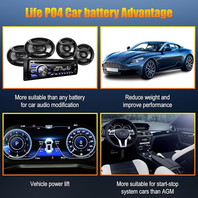 TPE Car Start-Stop Lithium Battery BCI Group47 LiFePO4 Lithium-ion Car Battery Lightweight Design Auto Lithium Battery 12.8V 600A High-Performance