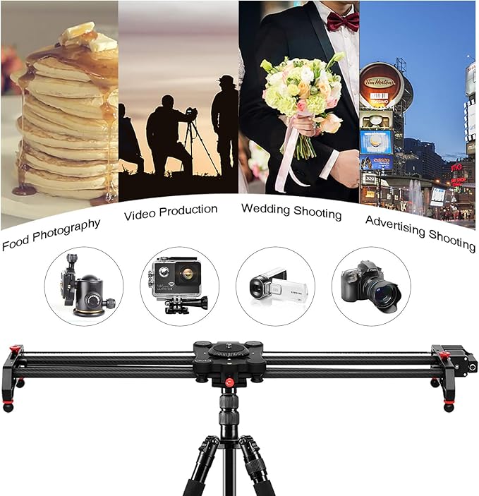 GVM Great Video Maker Camera Motorized Slider,48"/120CM,Automatic Round Trip,Time Lapse,Panoramic Shooting,Video Capture,Slider Smooth and Stable,with Battery