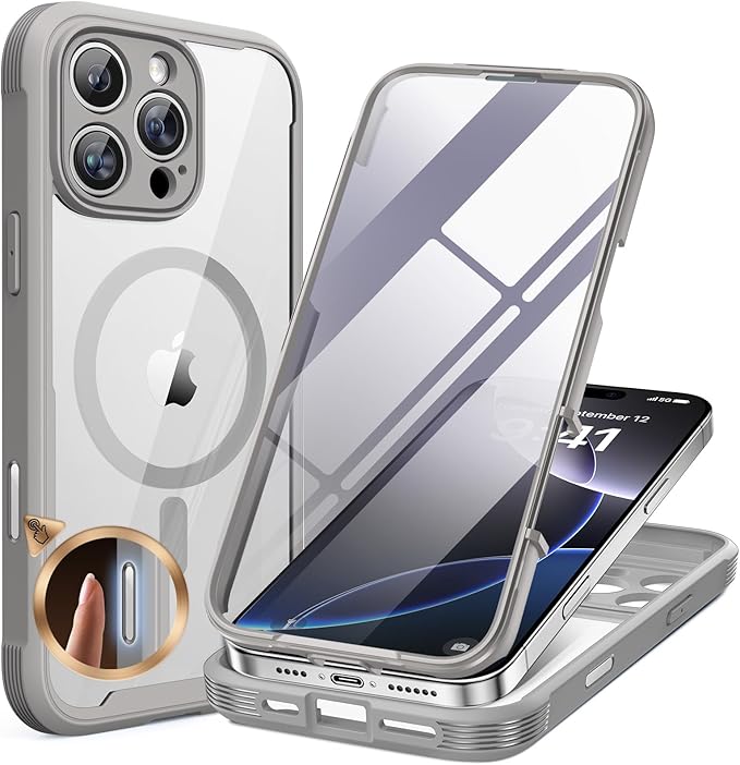 Miracase Glass Series for iPhone 11 Case 6.1 inch, Upgraded Full-Body Rugged Phone Bumper Case Cover with Built-in 9H Tempered Glass Screen Protector and Camera Protector